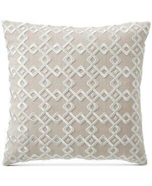 Hotel Embroidered Linen Square Decorative Pillow